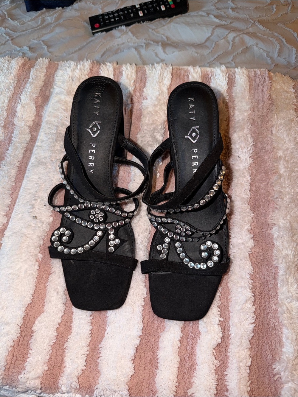 Katy Perry Collections Black Rhinestone Swirl Heels